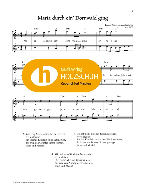 Maria durch ein Dornwald ging